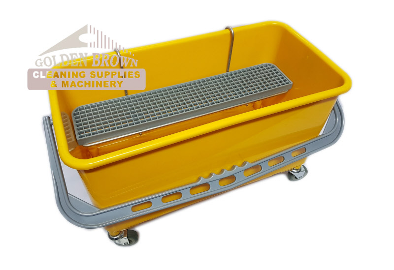 22 Lt Flat Mop Bucket with Hooks & Press & Wheels Grey FB22GY
