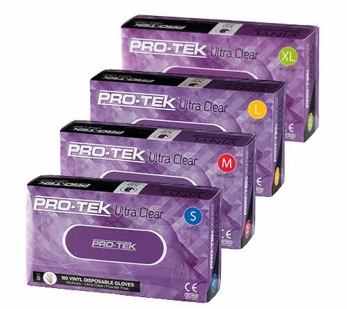 Vinyl Gloves Powder Free Disposable Clear Extra Large Ctn
